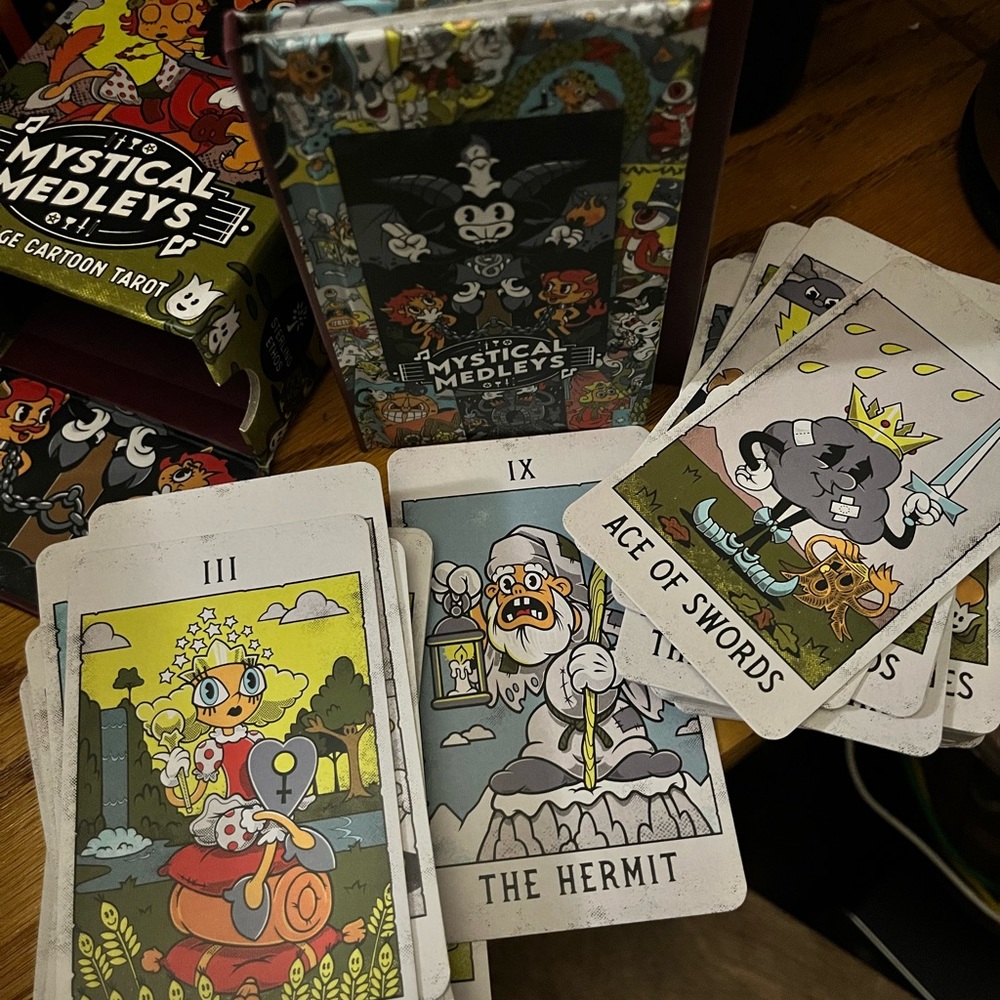 Mystical Medleys Vintage Cartoon Tarot Deck•EUC